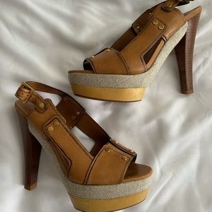 Tory Burch Platform Brown Sandal
